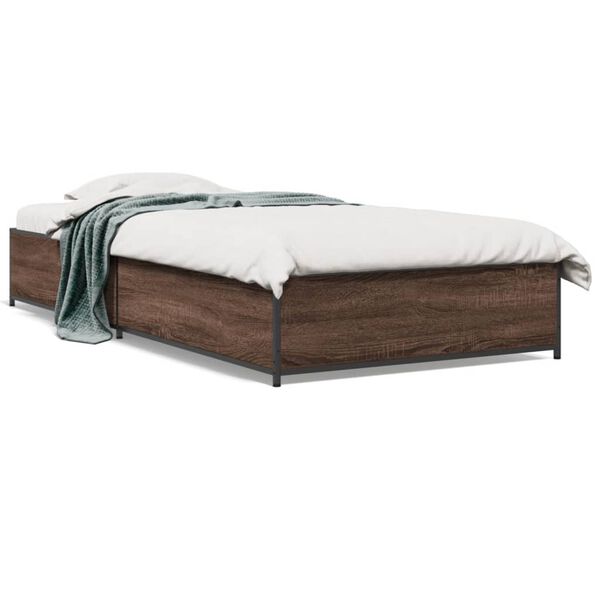 vidaXL Cadre de lit sans matelas ch&ecirc;ne marron 75x190 cm