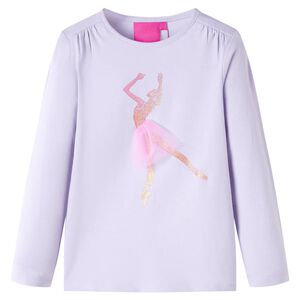 T-shirt enfants &agrave; manches longues lilas clair 92