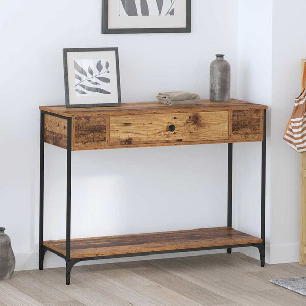 vidaXL Table console Bois ancien 100 x 34.5 x 75 cm Bois d'ingénierie