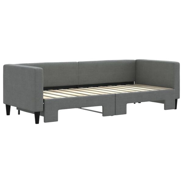 vidaXL Lit de jour avec gigogne sans matelas gris foncé 80x200 cm