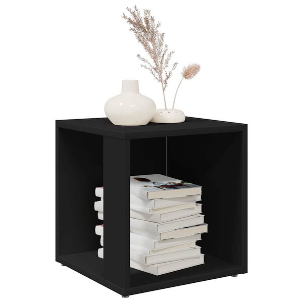 vidaXL Table d'appoint Noir 33x33x34,5 cm Agglom&eacute;r&eacute;