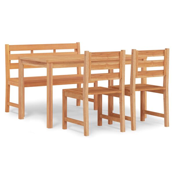 vidaXL Ensemble &agrave; manger de jardin 4 pcs Bois de teck massif