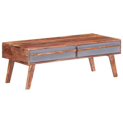 vidaXL Table basse gris 110x50x40 cm bois massif