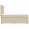 vidaXL Sommier &agrave; lattes de lit avec matelas Cr&egrave;me 90x200 cm Tissu