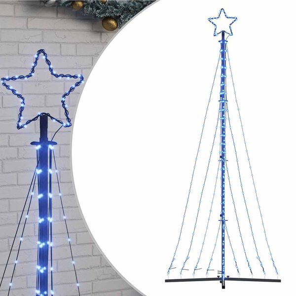 vidaXL Sapin de Noël à LED 447 LED bleu 250 cm