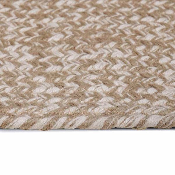vidaXL Tapis de surface Naturel et Blanc 240 x 340 cm Jute