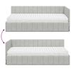 vidaXL Cadre de lit d'angle avec matelas 2 pcs Gris clair Velours