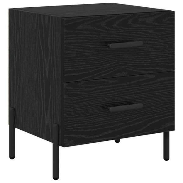 vidaXL Cabinet de chevet avec tiroir Chêne noir 40 x 35 x 47,5 cm