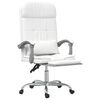 vidaXL Fauteuil de massage inclinable de bureau Blanc Similicuir