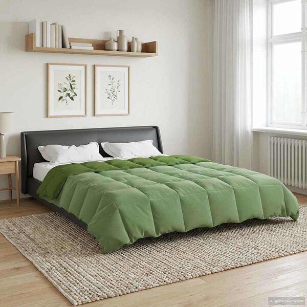 vidaXL Duvet complet toute l'ann&eacute;e Vert 220 x 240 cm Microfibre