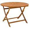 vidaXL Table de jardin pliante Naturel &Oslash;110 x 75 cm
