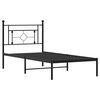 vidaXL Cadre de lit m&eacute;tal sans matelas avec t&ecirc;te de lit noir 90x200 cm
