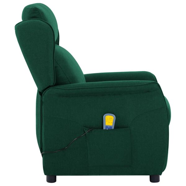 vidaXL Fauteuil de massage Vert foncé Tissu