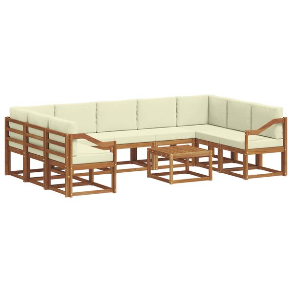 vidaXL Ensemble de canap&eacute;s d'ext&eacute;rieur 10 pcs Naturel et Cr&egrave;me