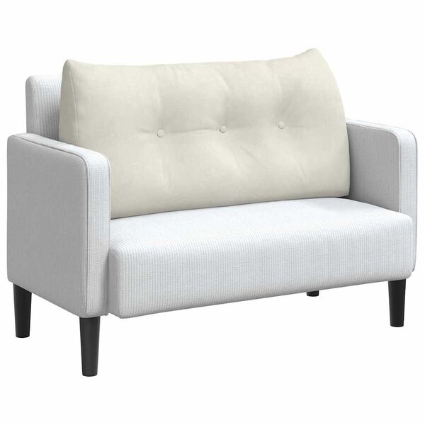 vidaXL Coussin de Dos Cr&egrave;me 100 x 24 x 50 cm Velours