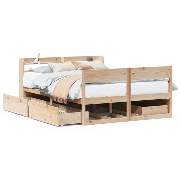 vidaXL Cadre de lit sans matelas 135x190 cm bois de pin massif