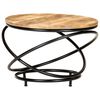 vidaXL Table basse Noir 60x60x40 cm Bois massif de manguier brut