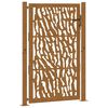 vidaXL Portail de jardin 100x150 cm en acier patin&eacute; avec motif de traces