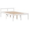 vidaXL Lit bibliothèque sans matelas blanc 135x190 cm bois pin massif