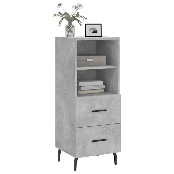 vidaXL Buffet Gris b&eacute;ton 34,5x34x90 cm Bois d'ing&eacute;nierie