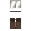 vidaXL Ensemble de meubles de salle de bain 2 pcs Ch&ecirc;ne marron