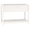 vidaXL Jardini&egrave;re avec &eacute;tag&egrave;re Blanc 111,5x54x81 cm Bois massif de pin