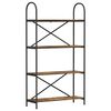 vidaXL &Eacute;tag&egrave;re 4 niveaux 80 x 30 x 146 cm Bois d'ing&eacute;nierie Ch&ecirc;ne fum&eacute;