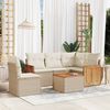 vidaXL Salon de jardin avec coussins 6 pcs beige r&eacute;sine tress&eacute;e