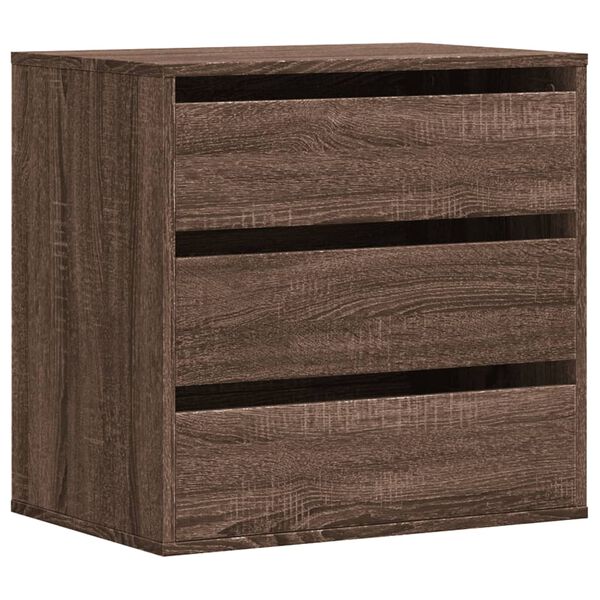 vidaXL Commode d'angle chêne marron 60x41x58 cm bois d'ingénierie