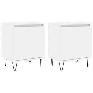 vidaXL Tables de chevet 2 pcs blanc 40x30x50 cm bois d'ing&eacute;nierie