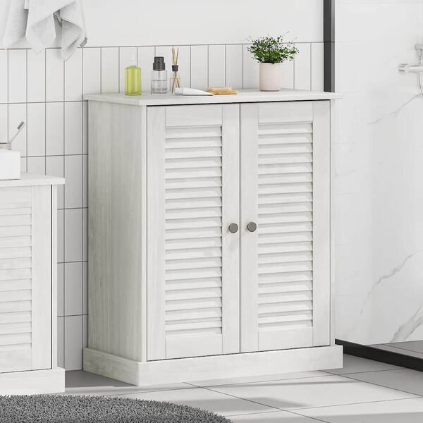 vidaXL Armoire de salle de bain avec porte VIGO Blanc et Blanc Antique