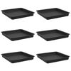 vidaXL Plateau carr&eacute; &agrave; fleurs 6 pc Noir 18 x 18 x 2 cm Plastique