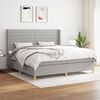 vidaXL Sommier &agrave; lattes de lit avec matelas Gris clair 200x200cm Tissu