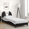vidaXL Lit Viana avec matelas noir et blanc 90x190 cm similicuir