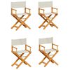 vidaXL Ensemble de 4 chaises pliantes en tissu blanc cr&egrave;me