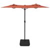 vidaXL Parasol de jardin &agrave; double t&ecirc;te avec LED terre cuite 316x145 cm