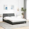 vidaXL Cadre de lit sans matelas Hanko gris fonc&eacute; 140x190 cm tissu