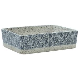 vidaXL Vasque &agrave; poser gris/bleu rectangulaire 46x35,5x13 cm c&eacute;ramique