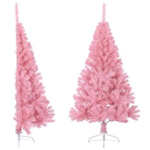 vidaXL Demi sapin de No&euml;l artificiel avec support Rose 120 cm PVC