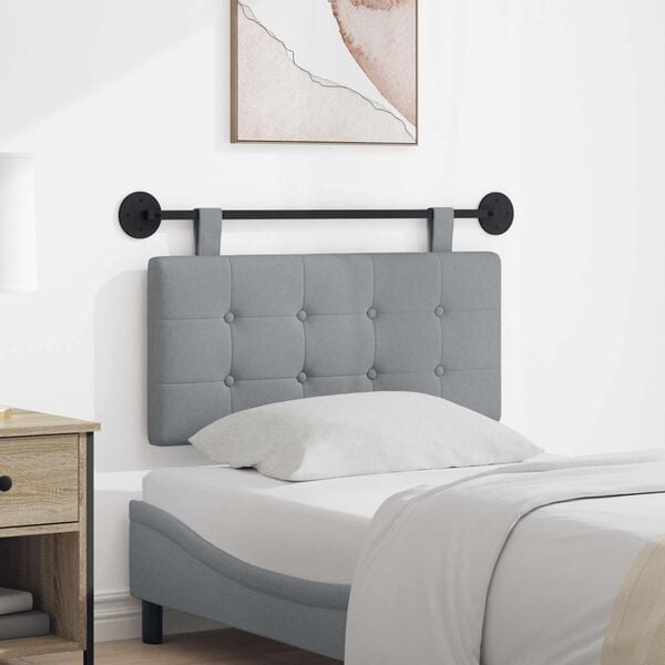 vidaXL T&ecirc;te de lit suspendue Gris clair 100 x 55 x 5 cm tissu