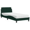 vidaXL Lit avec matelas Dover vert fonc&eacute; 90x200 cm velours