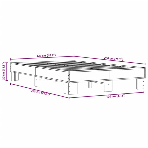 vidaXL Cadre de lit sans matelas ch&ecirc;ne marron 120x200 cm