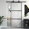 vidaXL Porte coulissante noir 90x205 cm verre tremp&eacute; aluminium