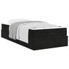 vidaXL Cadre de lit avec matelas avec matelas 2 pcs Noir Velours