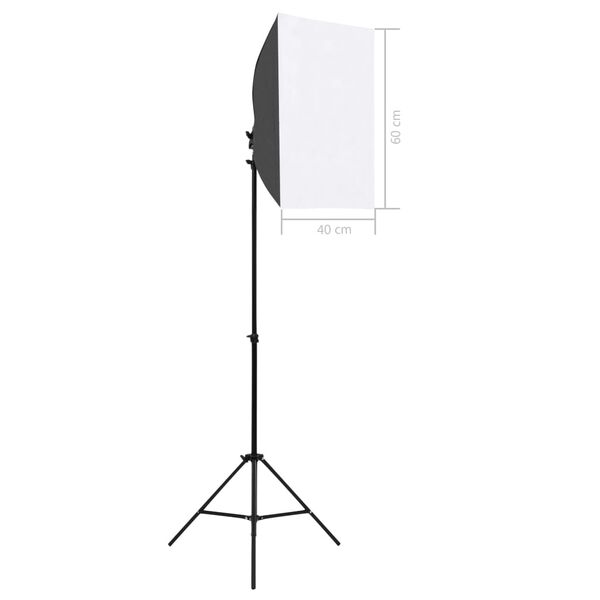 vidaXL Kit de studio photo avec bo&icirc;tes &agrave; lumi&egrave;re et toile de fond