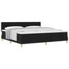 vidaXL Lit &agrave; ressorts avec coussin Noir 200 x 200 cm tissu