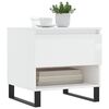 vidaXL Table basse blanc brillant 50x46x50 cm bois d&rsquo;ing&eacute;nierie