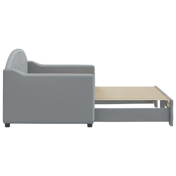 vidaXL Lit de jour avec gigogne sans matelas gris clair 80x200 cm