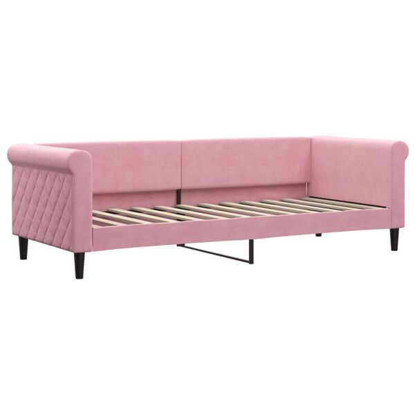 vidaXL Lit de jour avec lit gigogne et matelas rose 80x200 cm velours