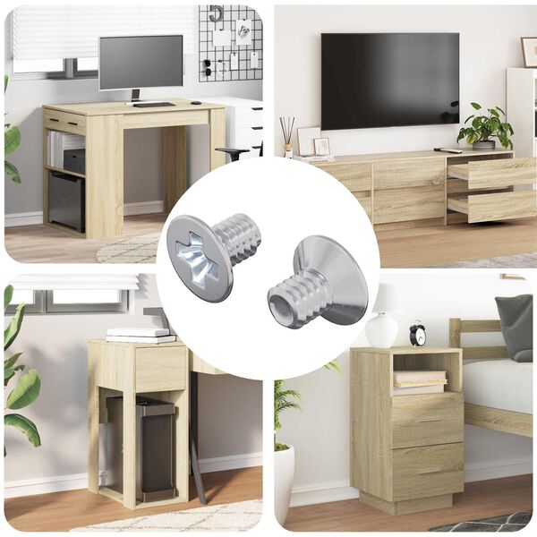 vidaXL Vis &agrave; t&ecirc;te frais&eacute;e 2 pcs Argent&eacute; M4 x 6 mm Acier